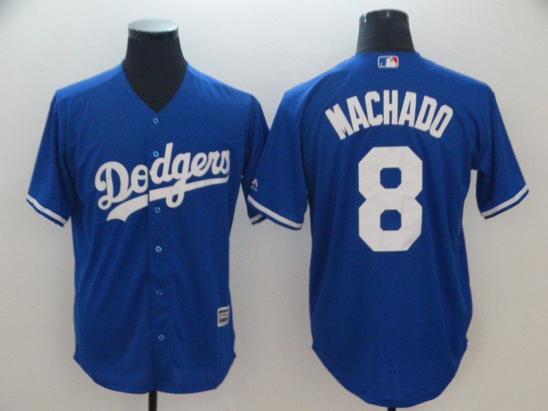 Men Los Angeles Dodgers #8 Machado Blue Game MLB Jerseys->los angeles dodgers->MLB Jersey